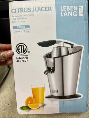 Leben Lang Stainless Silver Electric Citrus Juicer - High Yield